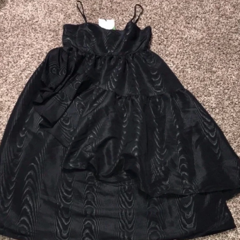 Kate Spade X Target Black Tiered Ruffle Asymmetrical Midi Dress XXS or XL | NWT - Picture 2 of 8